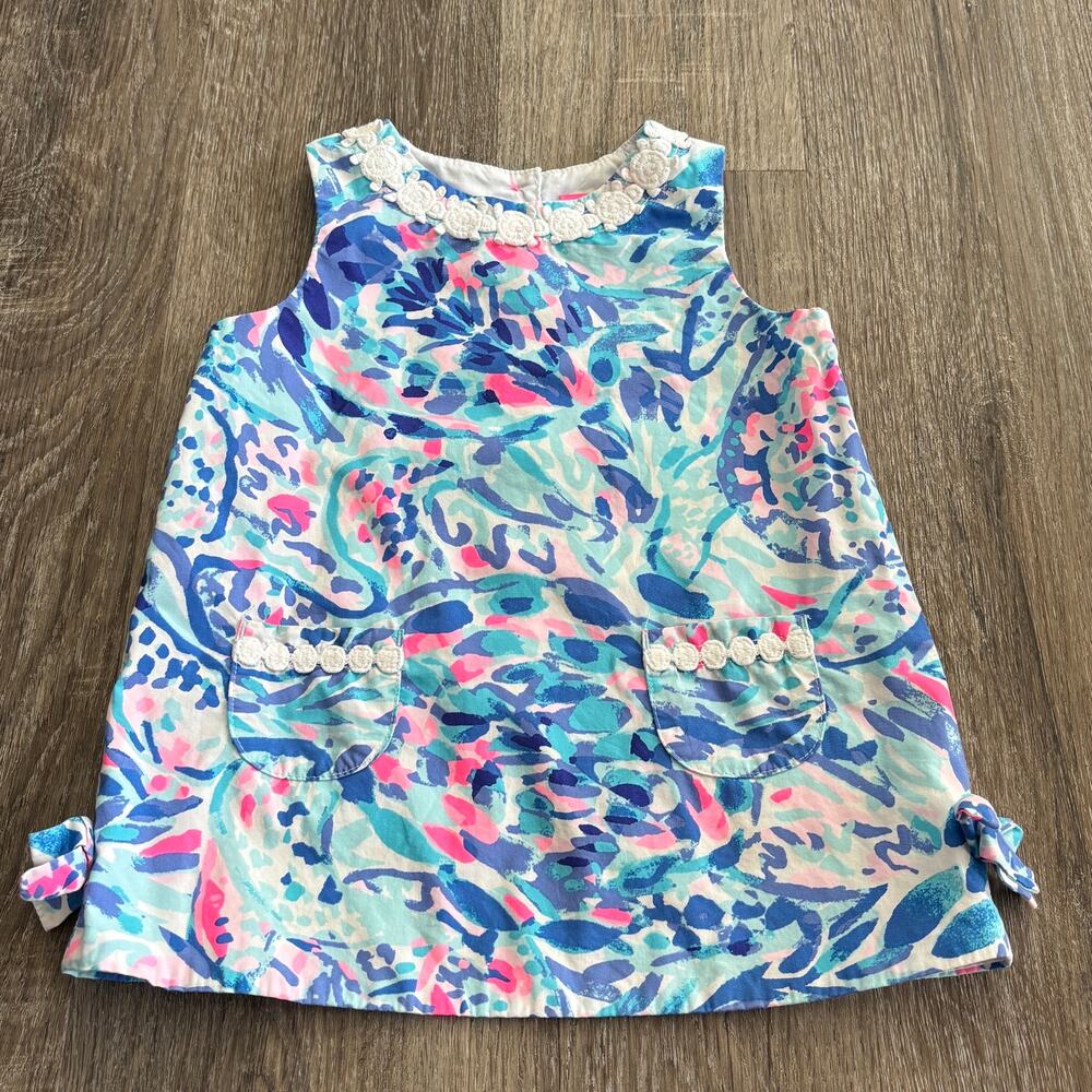 Lilly Pulitzer Baby Girl Shift Dress Breakwater Party Wave - Size: 18-24 Months - Picture 4 of 10